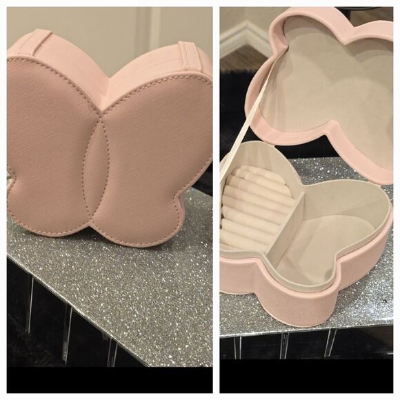 At Home Butterfly Jewelry Storage Box- Pink - Picture 2 of 10